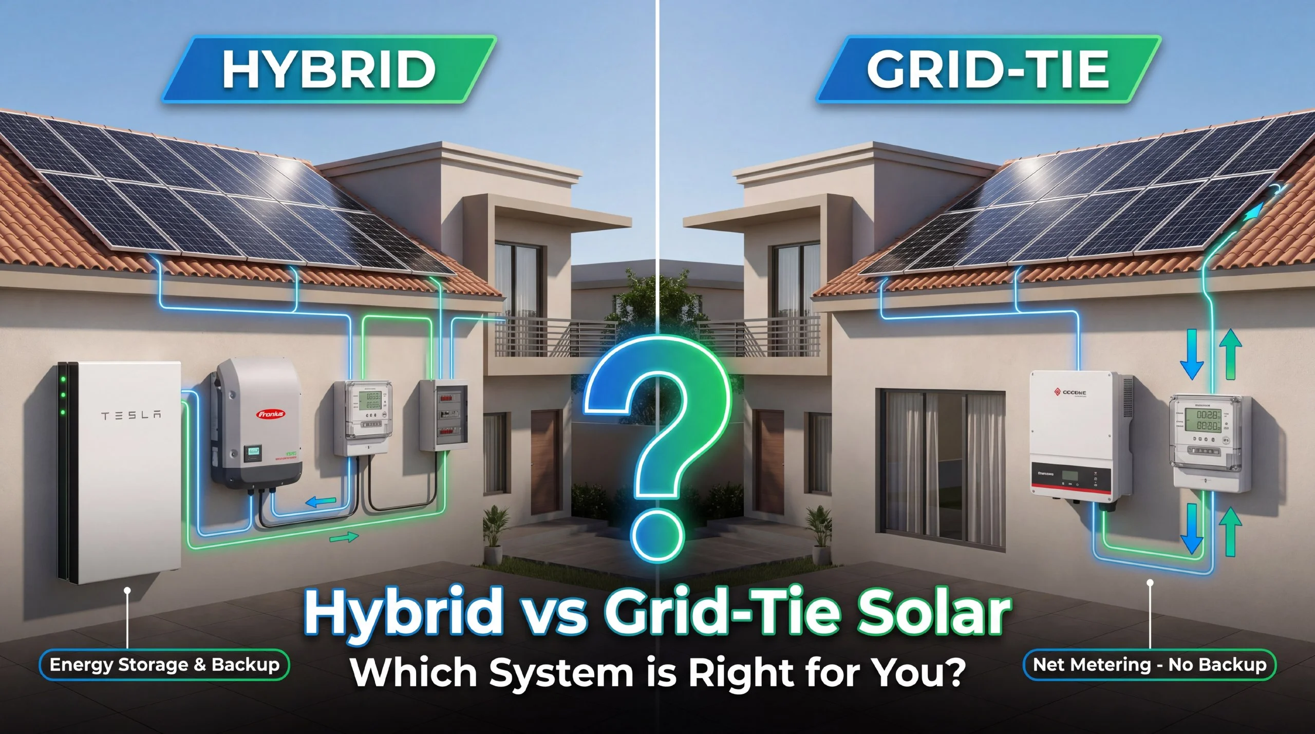 Hybrid vs grid-tie solar comparison